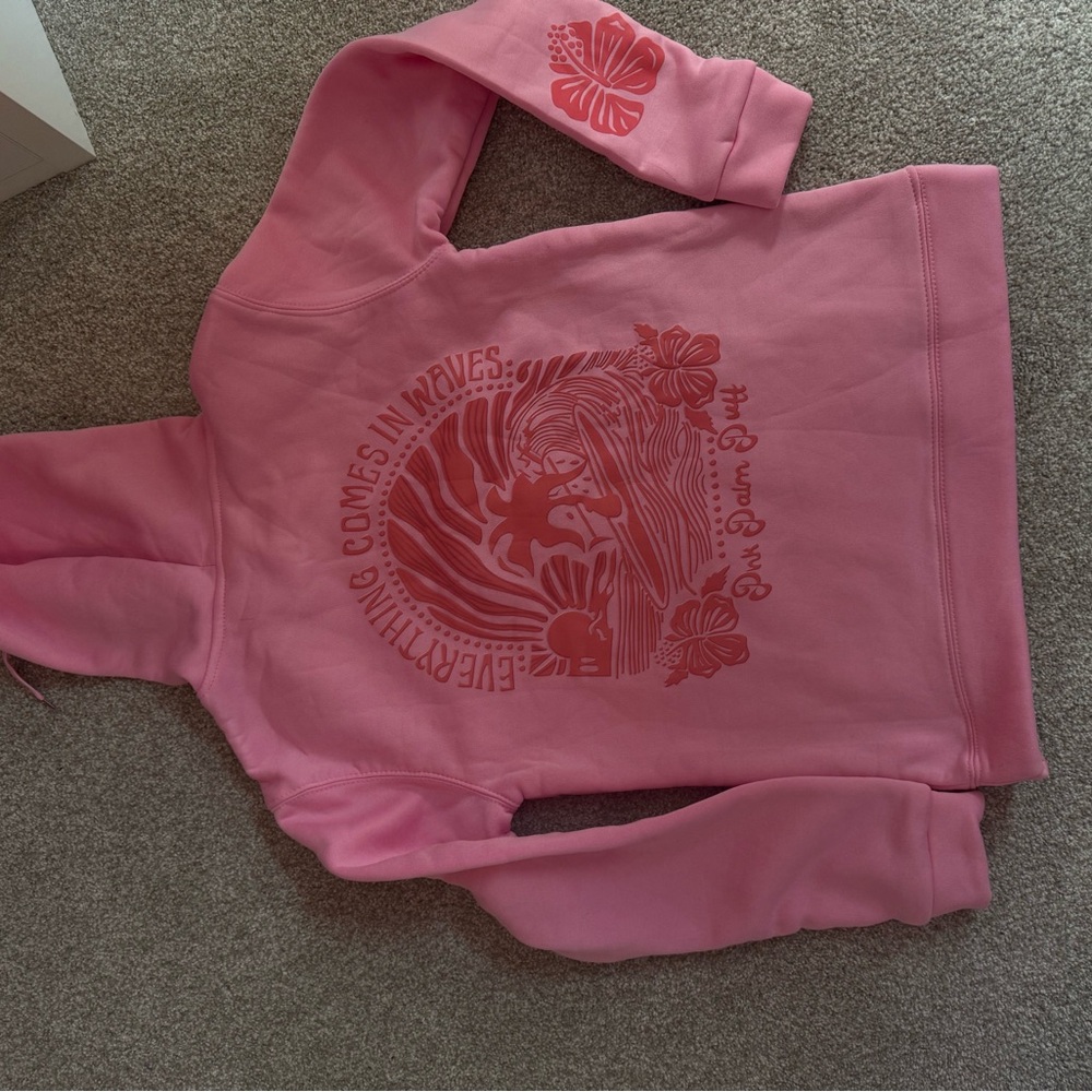Pink Hoodie with Graphic Design and Casual Style